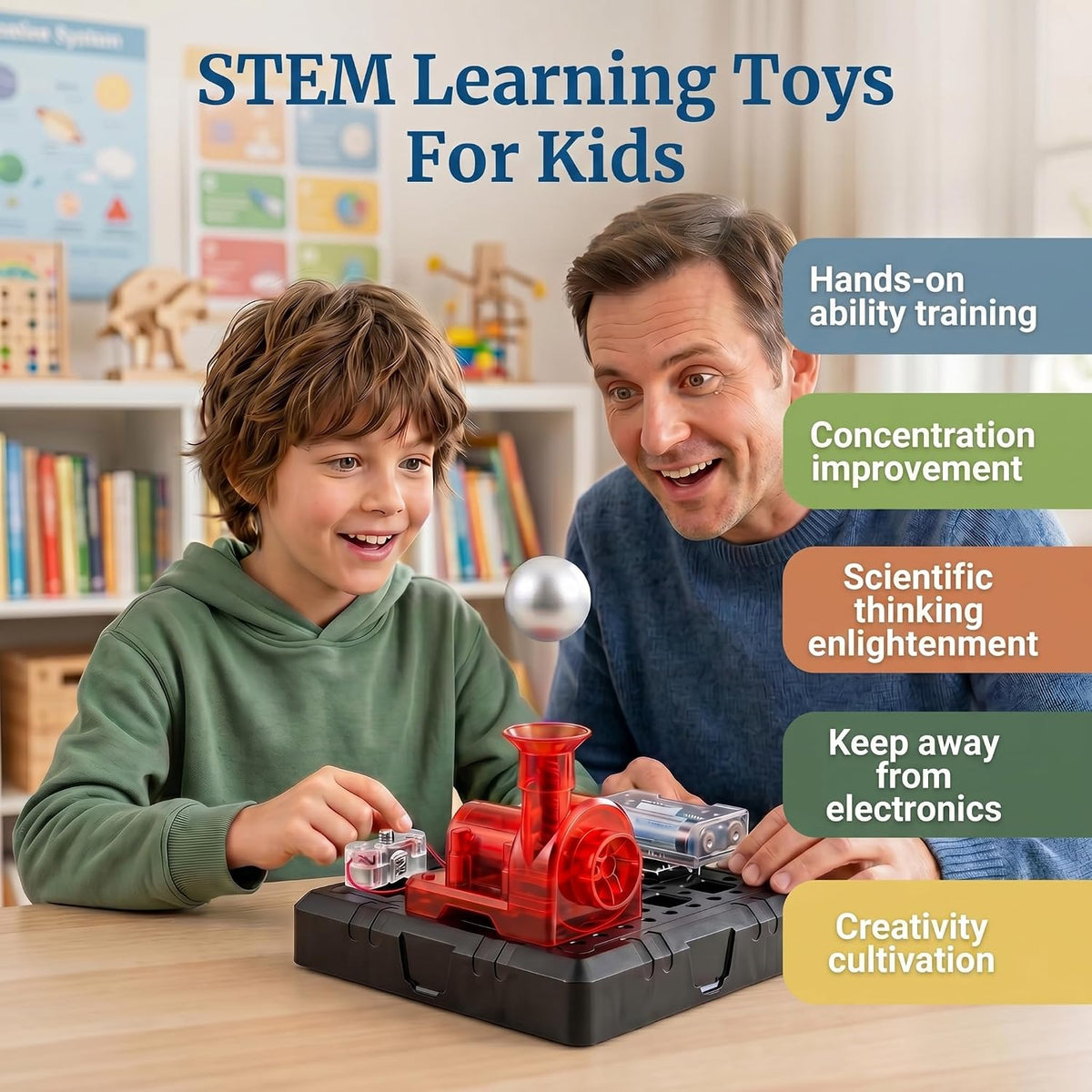 Kits de Construcción de Circuitos STEM para Aprender Ciencia para Niños de 8 a 12 años, Juego Educativo Eléctrico