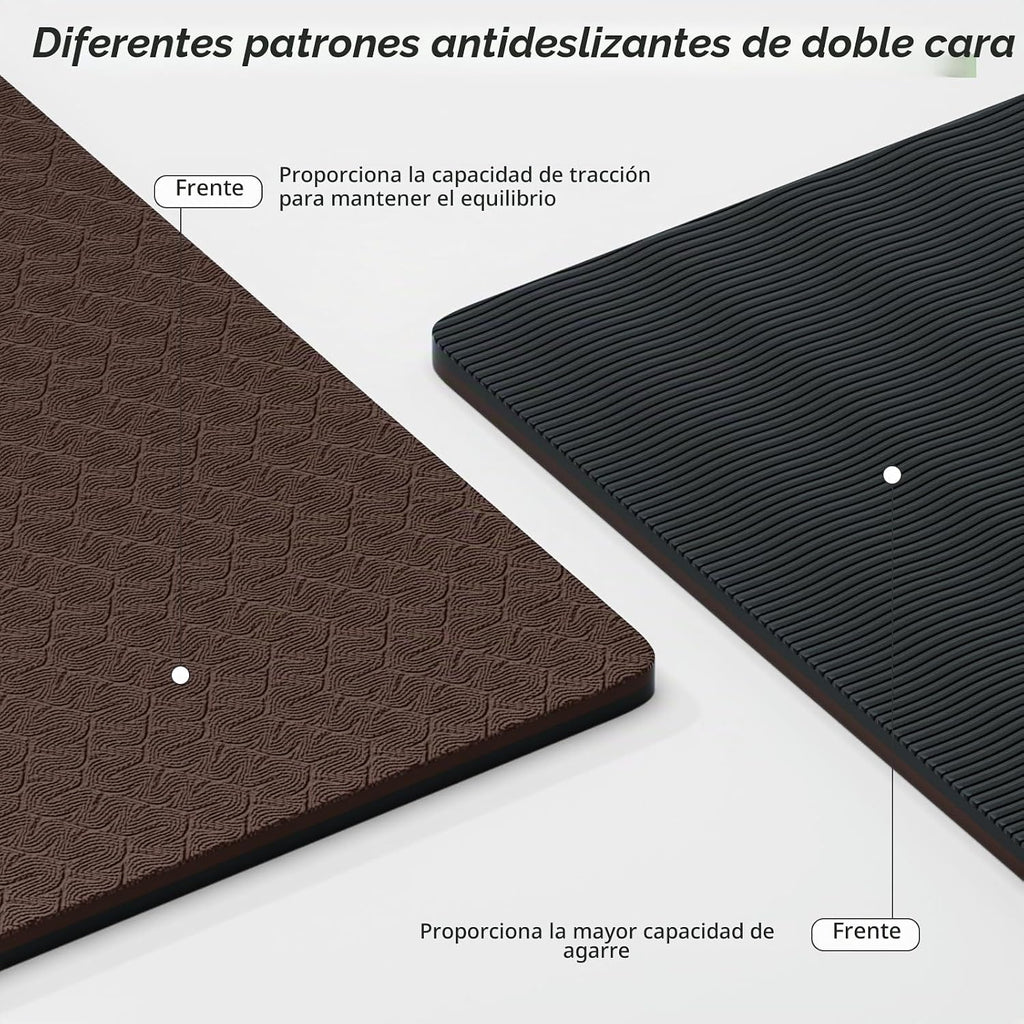 Esterilla de Yoga Gruesa (8mm) Esterilla de Ejercicio Antideslizante Antidesgarro, Esterilla Pilates para Hombres y Mujeres, Esterillas para Entrenamiento en Casa, Ejercicios Descalzos y en Suelo, con Correa de Transporte (71" x 24")