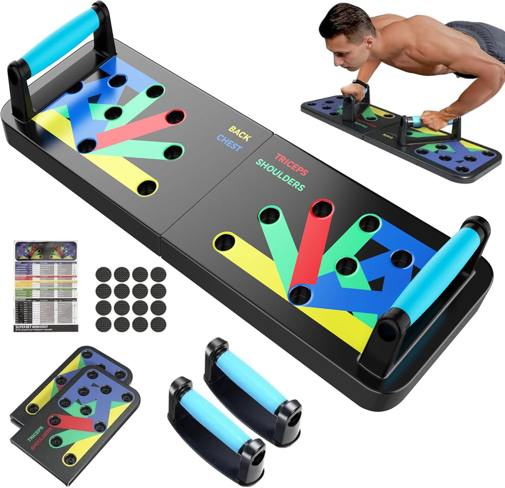Tabla de Flexiones, Tabla de Flexiones Plegable para Hombre, Barra de Flexiones Portátil 30 en 1