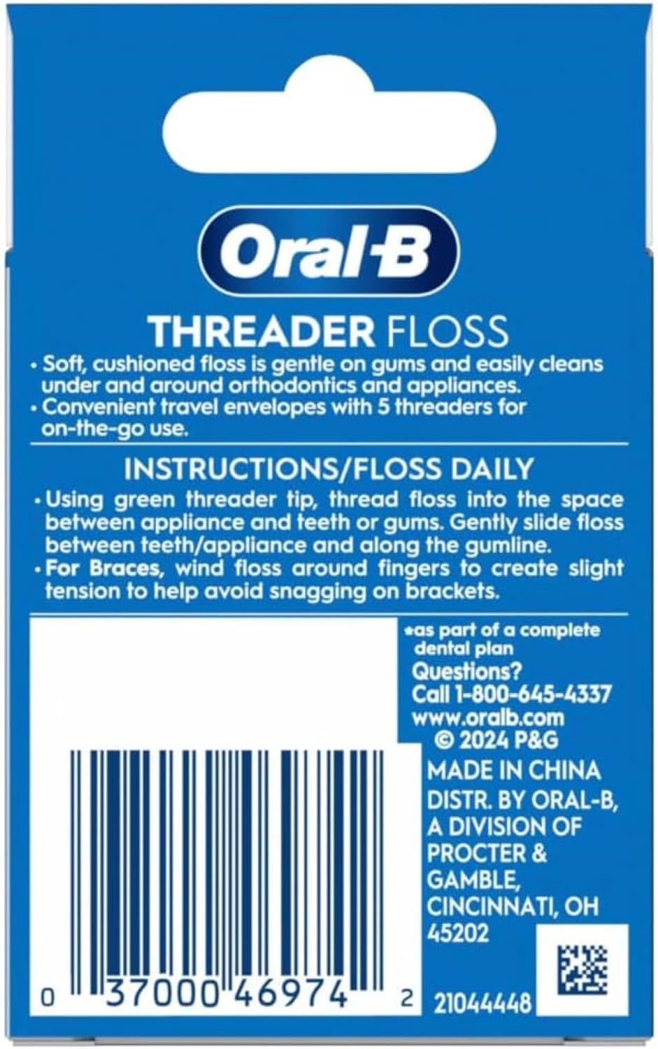 Enhebrador dental Oral-B Hilo, 30 unidades: 6 sobres de 5 enhebrado...