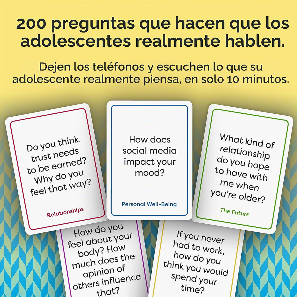 200 tarjetas de conversación para adolescentes a partir de 12 años, juegos
