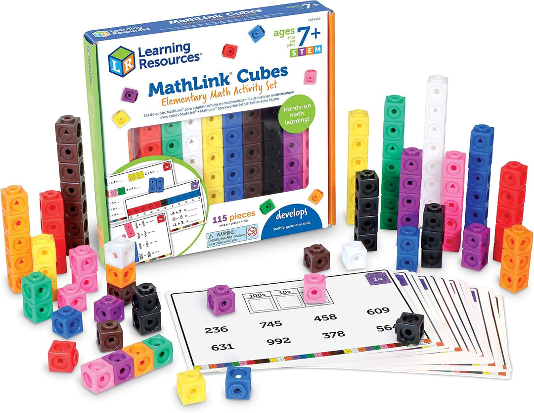 Learning Resources MathLink Cubes - Juego de actividades de matemát...