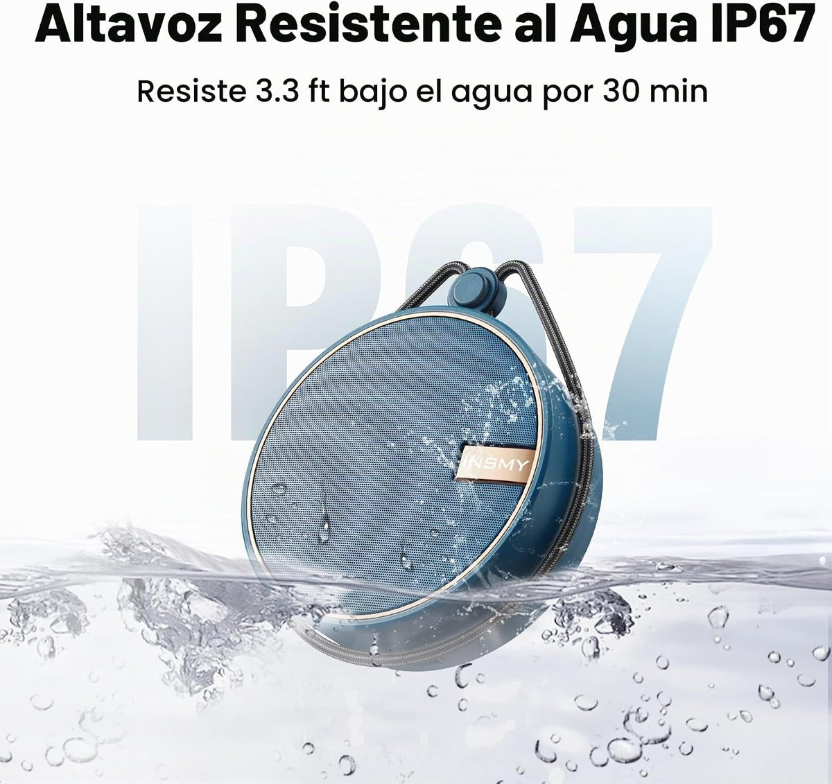 INSMY C12 IP67 Parlante Bluetooth a prueba de agua para ducha, portátil, pequeño