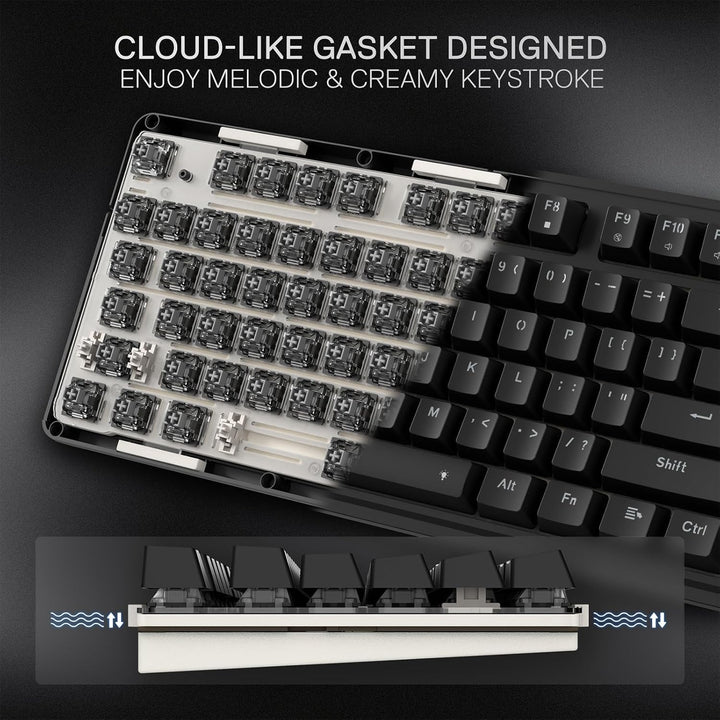 Redragon K745 Teclado Gaming RGB con Cable y Junta, Teclado Mecánic...