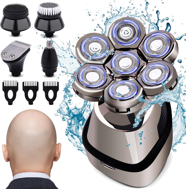AidallsWellup Afeitadoras de cabeza 7D para hombres calvos: afeitad...