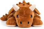 Brease Animal de peluche de dragón naranja con peso de 5 libras sin perfume, grande, lindo dragón de peluche para abrazo suave y momentos tranquilos, compañero suave para niños y adultos, peluche