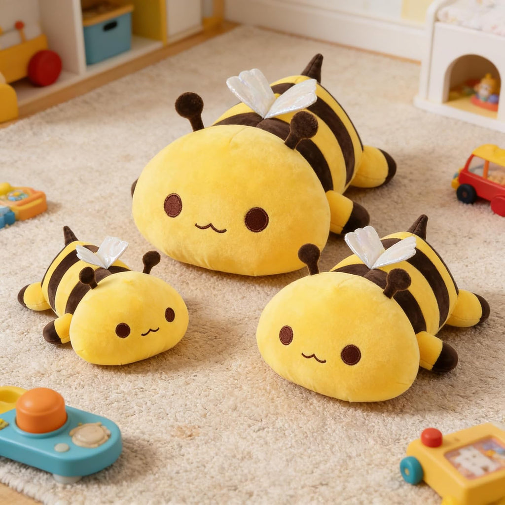 Onsoyours Lindo peluche de abeja, suave almohada de peluche de abeja melífera para niños (amarillo, 19 pulgadas)