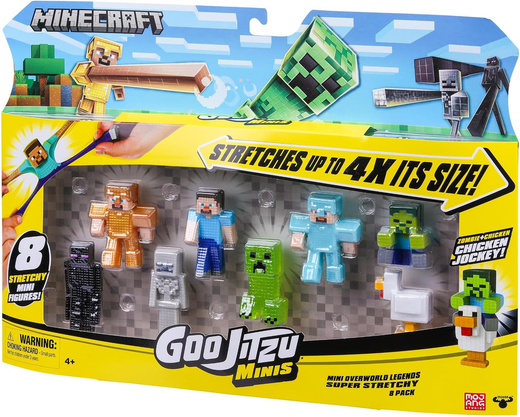 Goo Jitzu Minecraft Minis, paquete de 8 mini squishies elásticos y