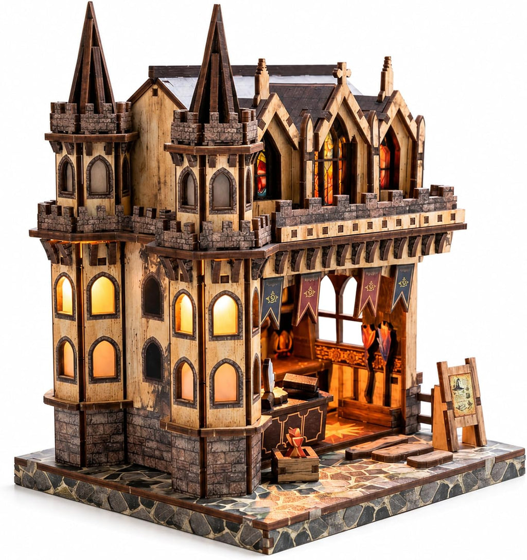 Kit de casa en miniatura de bricolaje, kit de rincón de libro Magic