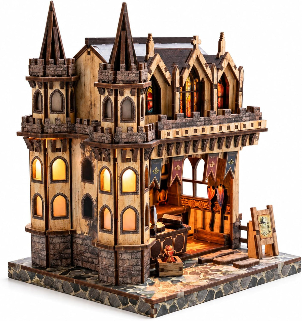 Kit de casa en miniatura de bricolaje, kit de rincón de libro Magic