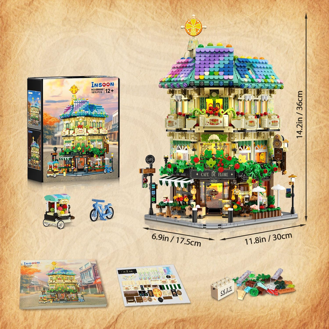 Flower Cafe - Juego de construcción de casa con luces 1876