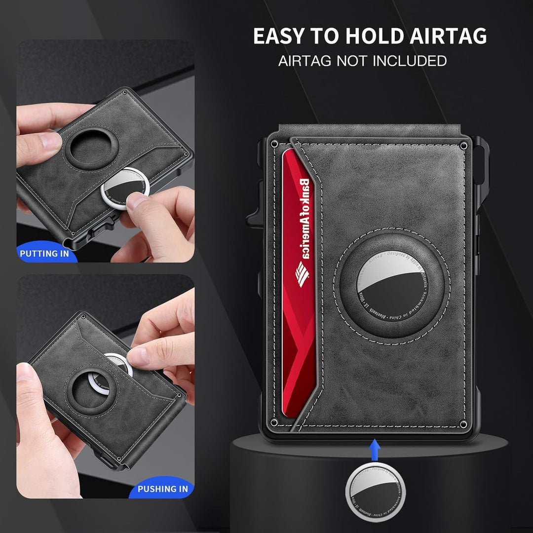 KIKVES Billetera AirTag para hombres, tarjetero para hombres para A...
