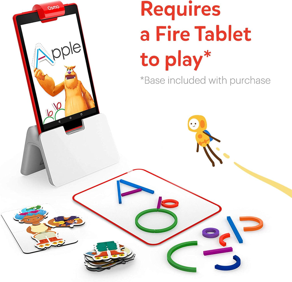 Osmo - Kit de iniciación de Little Genius para tableta Fire - 4 juegos educativos de aprendizaje - Edad preescolar 3-5 años - Fonética, resolución de problemas y creatividad - Juguetes STEM para niños