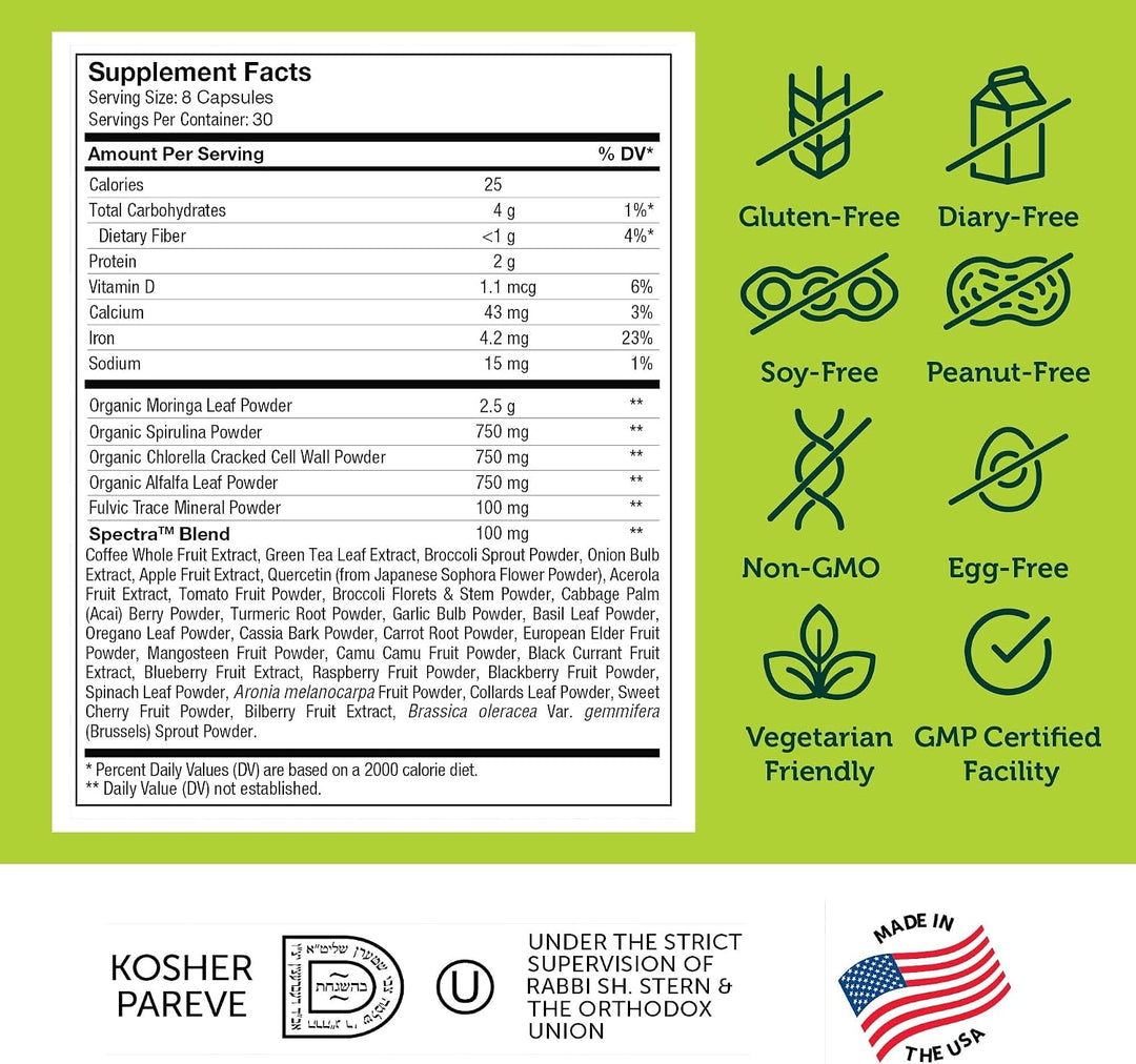 Zahler Core Greens, Cápsulas Superfood Greens, Super Greens con esp...