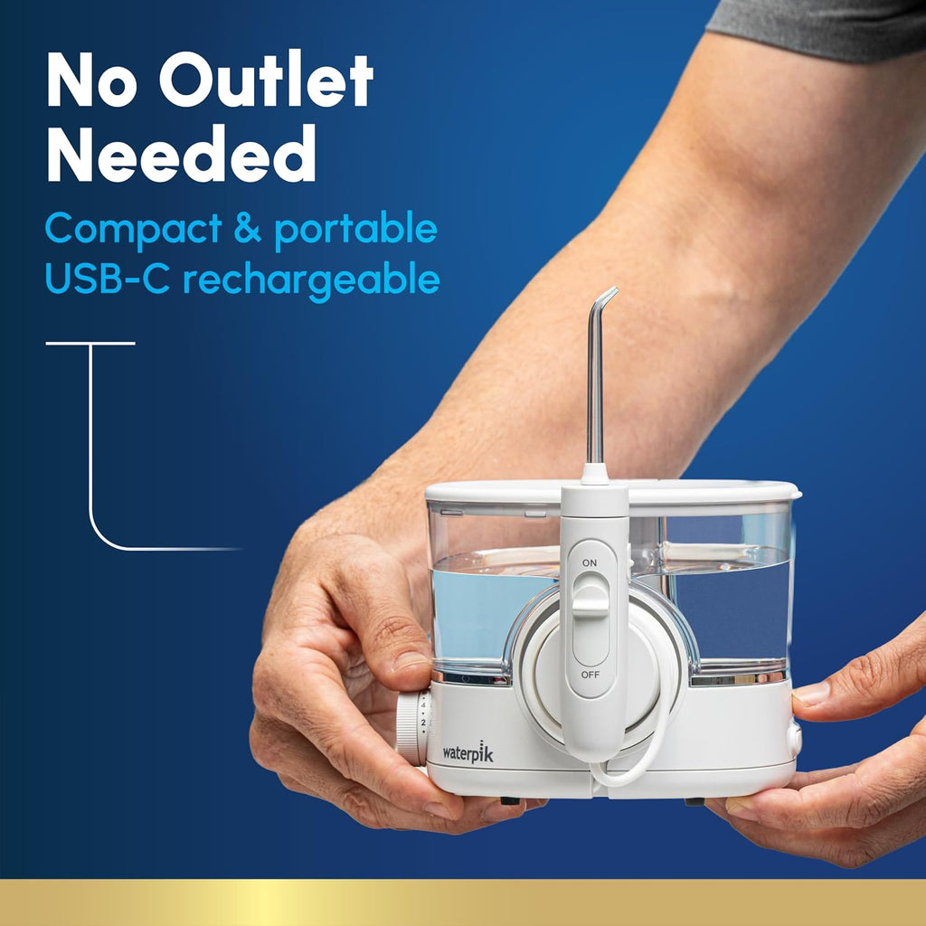 Waterpik ION - Irrigador de agua recargable con 10 ajustes, 5 puntas, color