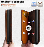 BULLIANT Billetera de cuero para hombre, tarjetero con clip para di...