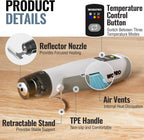 WORKPRO - Mini pistola de calor inalámbrica de 7.2 V, calentamiento rápido