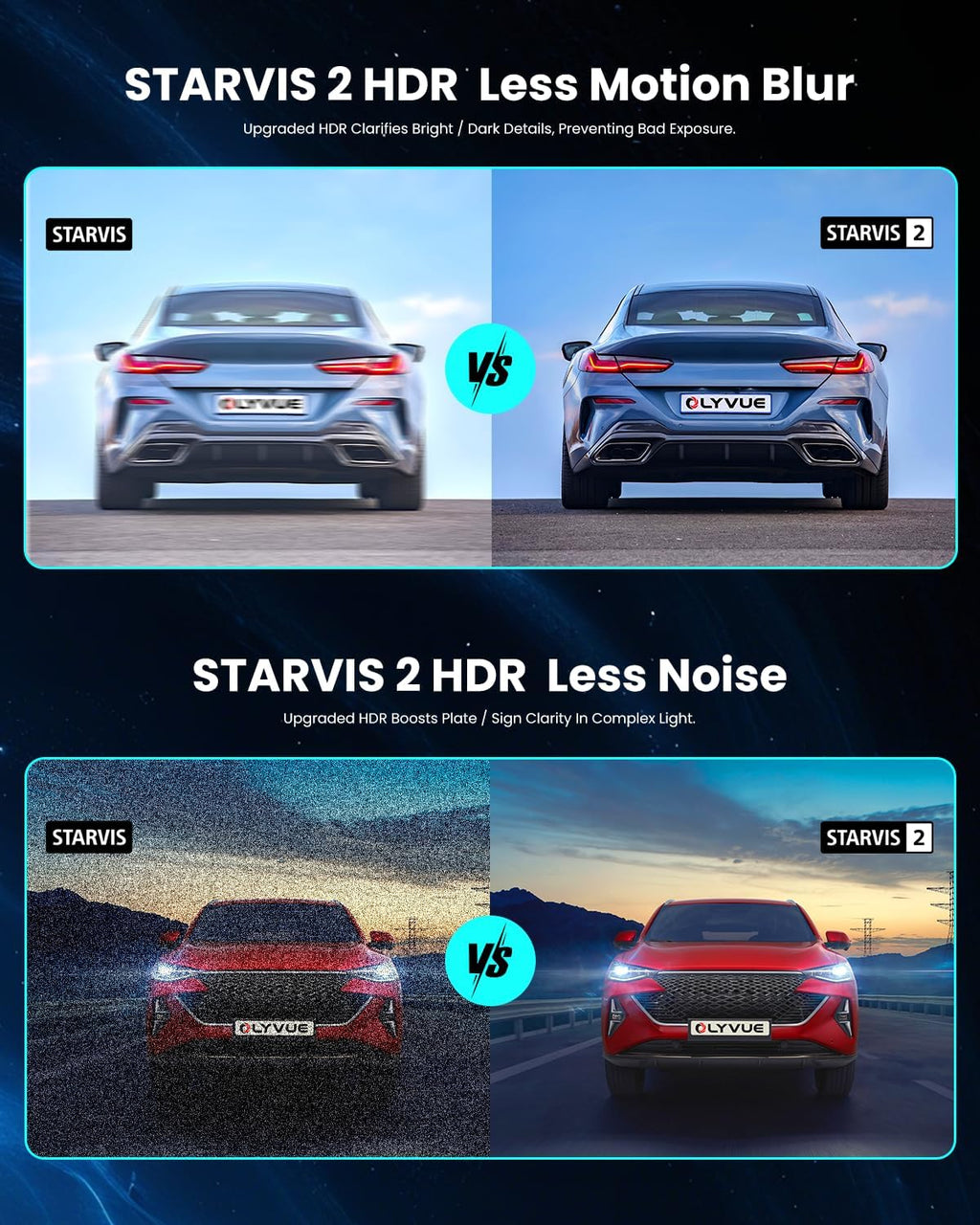 Cámara de tablero frontal 4K trasera 2K Dual STARVIS 2 Sensores Cámara de coche, Super visión nocturna HDR inalámbrica pequeña cámara de tablero grabadora de conducción, 5.8G WI-FI descarga
