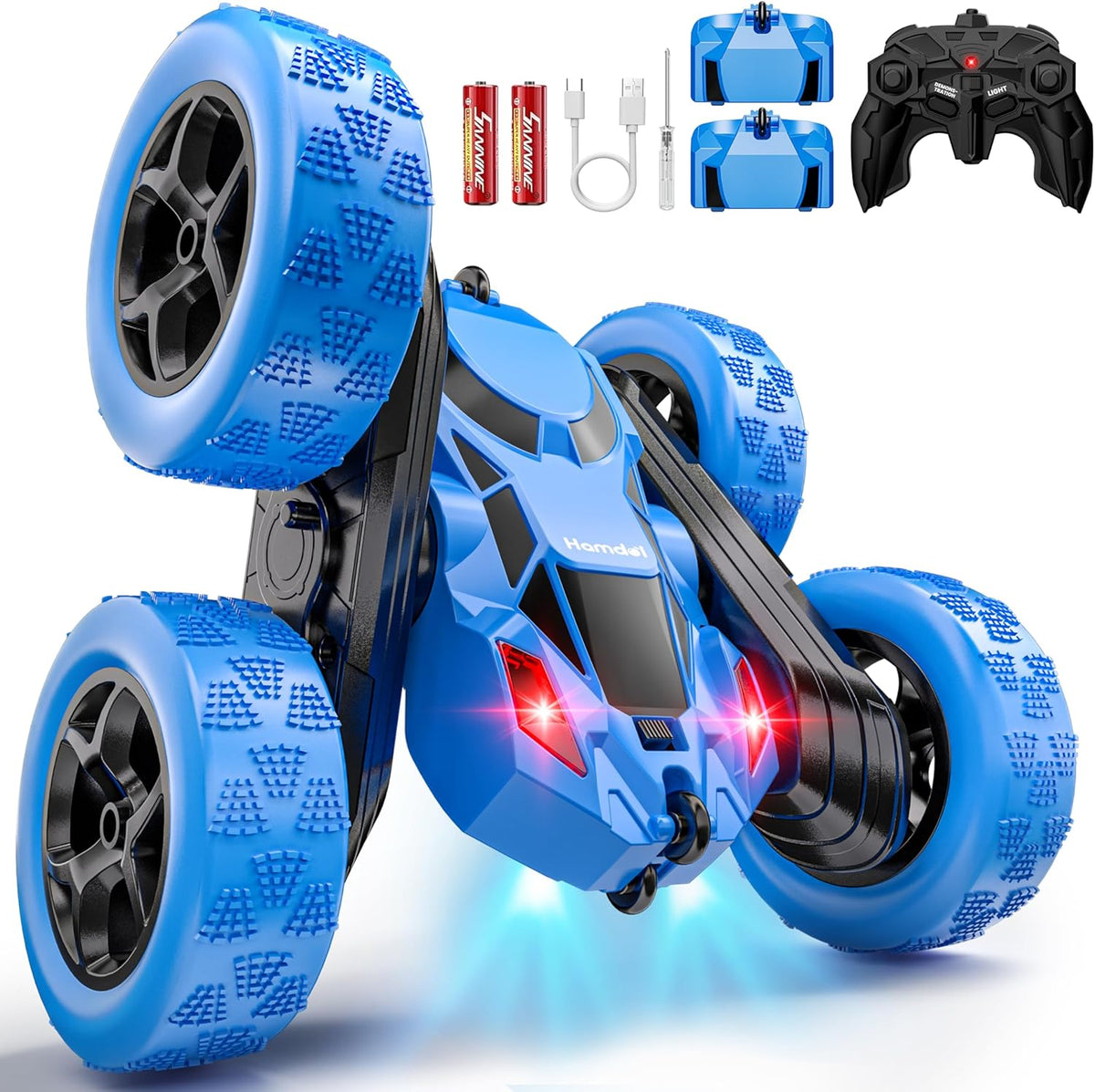 Hamdol Auto de acrobacias con control remoto para niños, juguete RC...