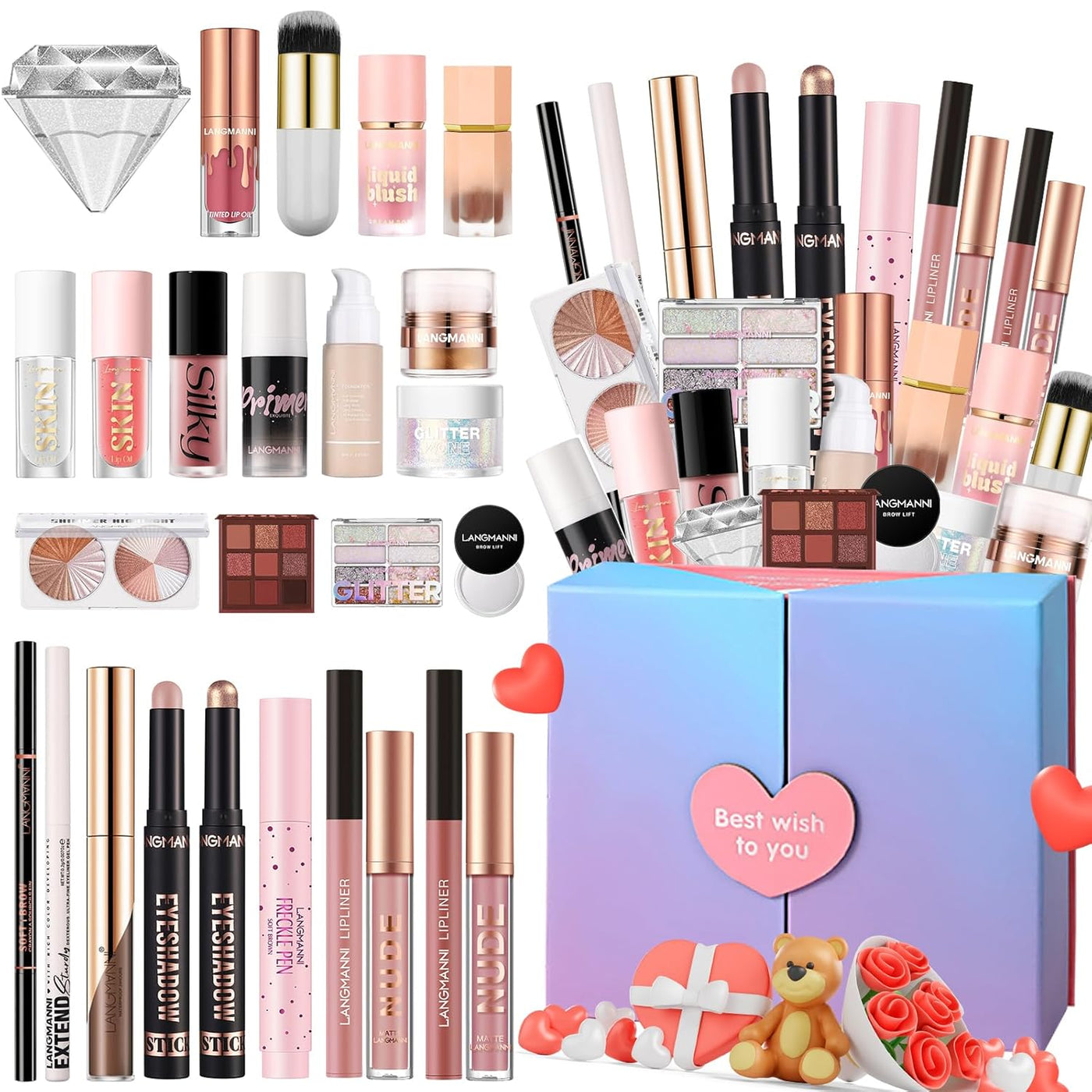 Kit de maquillaje para mujeres y adolescentes, juego completo de ma...