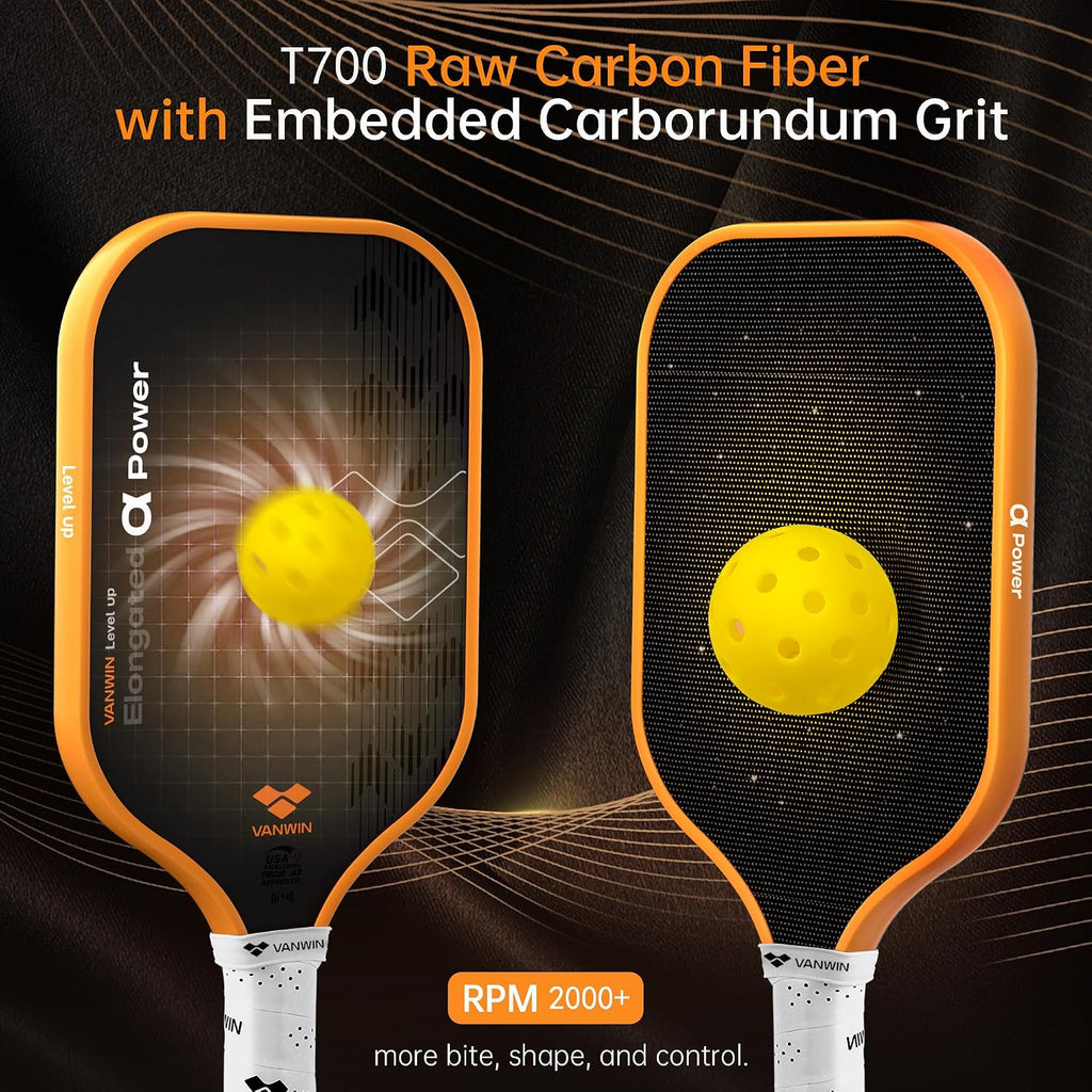 VANWIN Raqueta de Pickleball de Fibra de Carbono con Grano de Carburo de Silicio USAPA