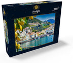 MyPuzzle - Vista panorámica de la hermosa Amalfi en colinas que conducen a la costa, Campania, Italia, rompecabezas premium de 1000 piezas para adultos