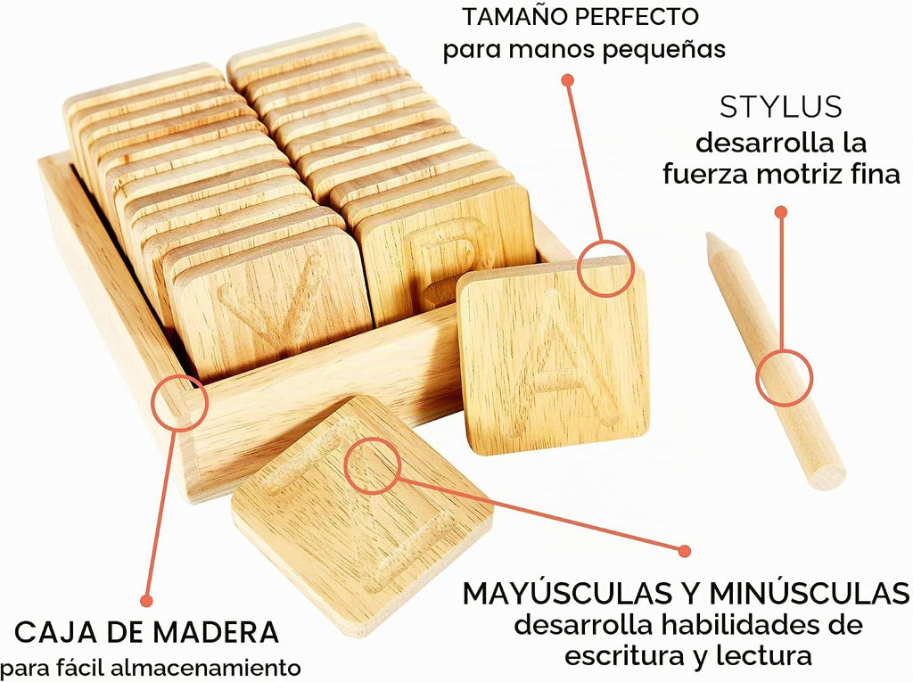 Tableros de madera para trazado del alfabeto - Formación de letras
