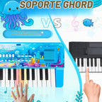 Teclado De Piano De 37 Teclas Para Niños Con Micrófono Soporte De Música
