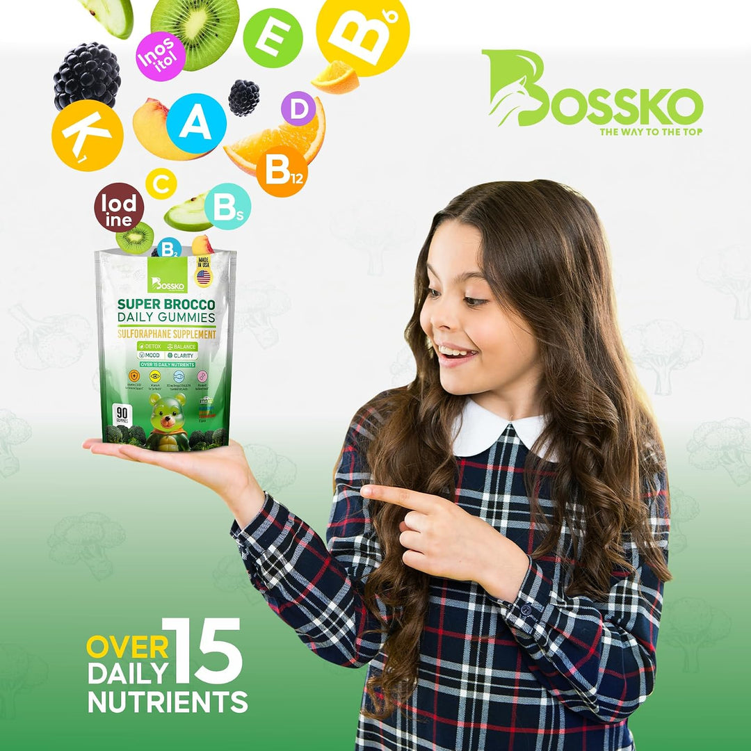 Bossko - Gomitas de sulforafano con omega-3, extracto de brote de b...