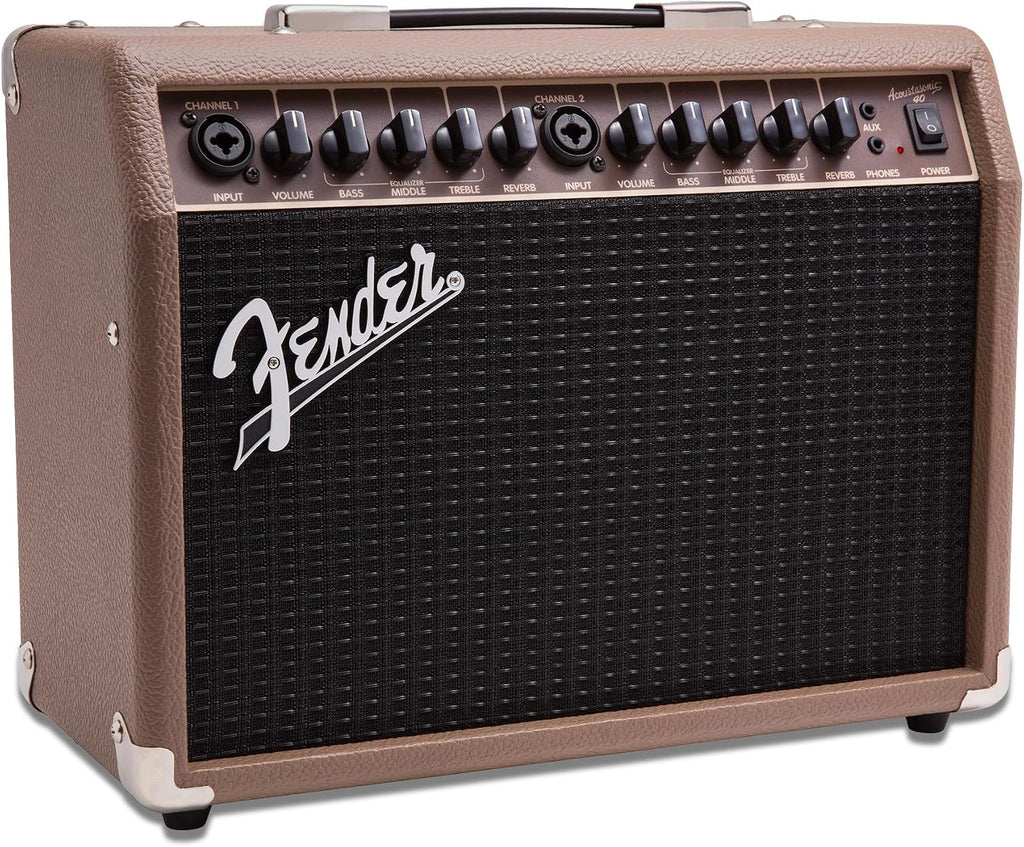 Fender Acoustasonic Amplificador de guitarra acústica de 40 W, combo de amplificador portátil