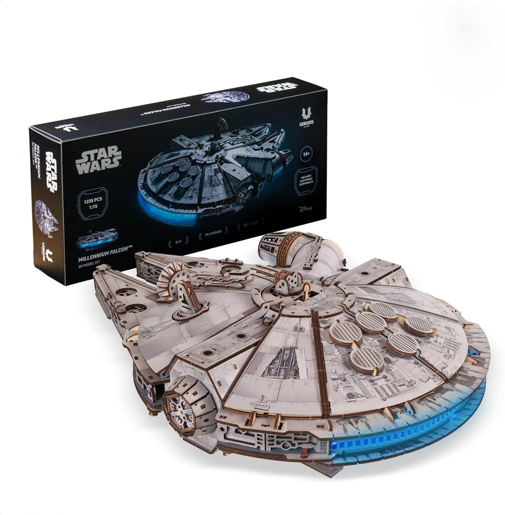 UGEARS Star War™ Millennium Falcon™ Rompecabezas 3D de madera para adultos