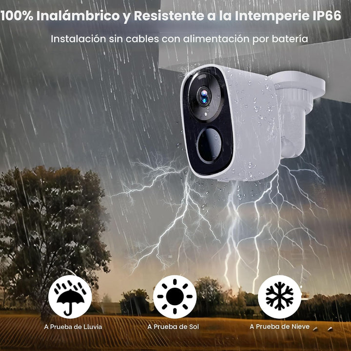 Cámara de seguridad inalámbrica 2K mejorada 2025 con tarjeta SD de...