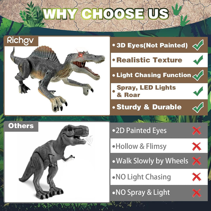 Juguetes de dinosaurio mejorados para niños de 3, 5 y 7 años, jugue...