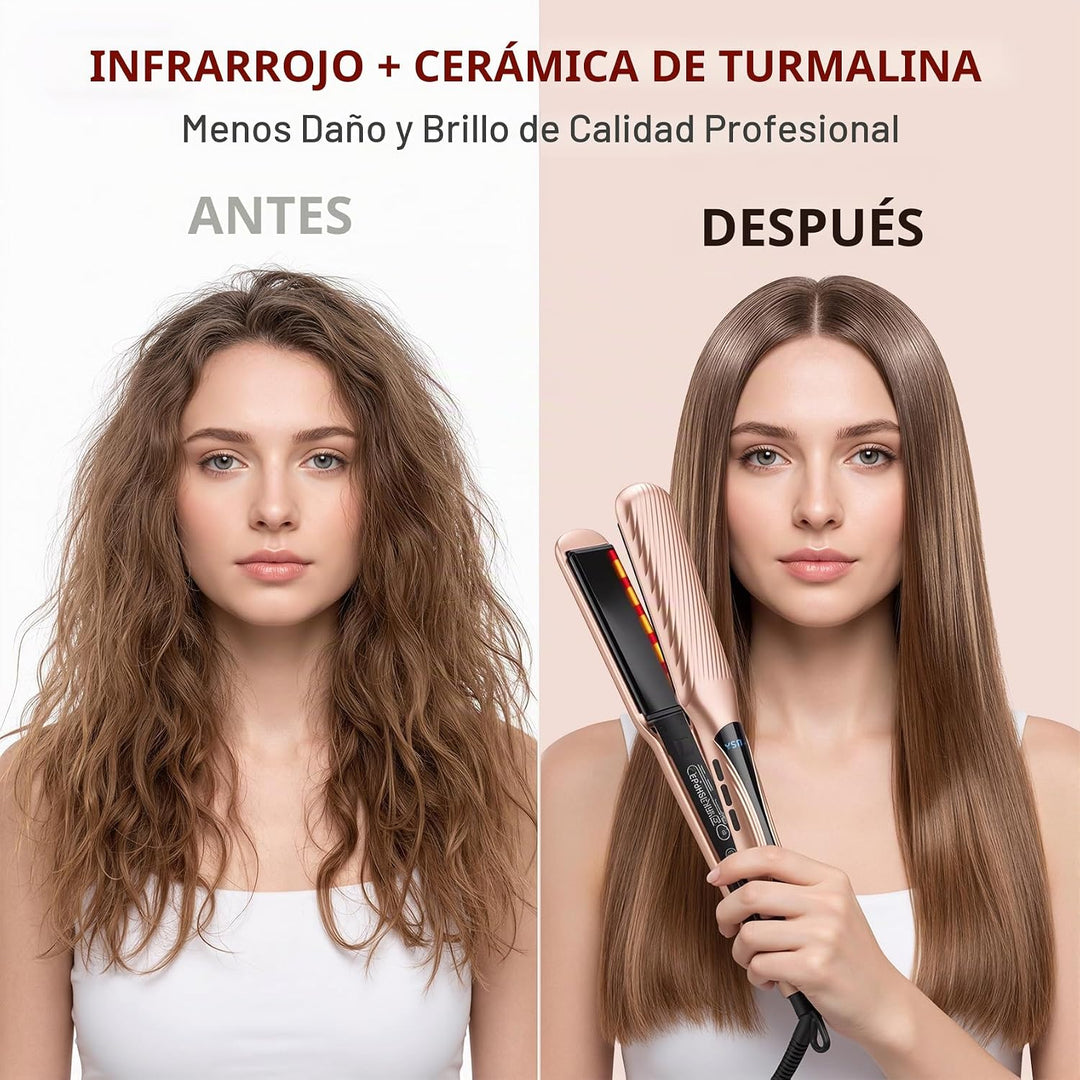 YEGUBEGU Flat Iron Hair Straightener with 1.6" Infrared Ceramic Wid...