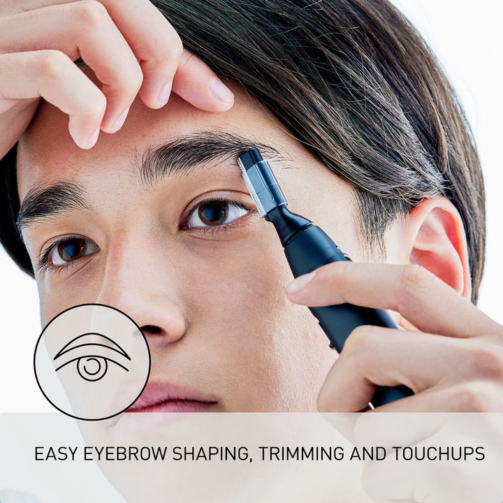 Recortador de vello facial Panasonic para piel sensible, detalle un...