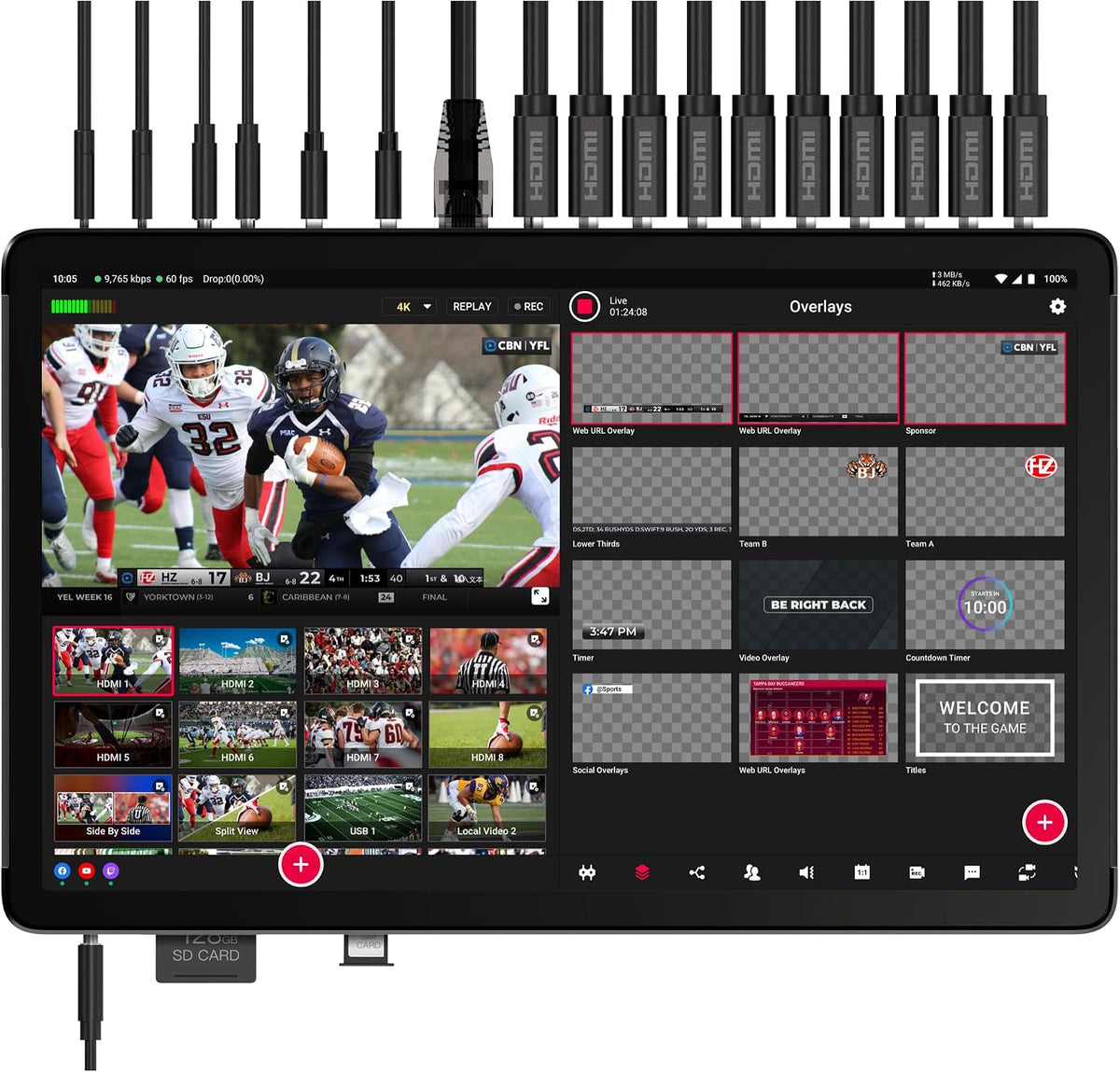 YoloBox Extreme, equipo de transmisión en vivo multicámara 4K todo