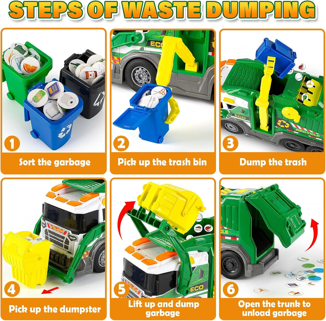 Gran Juego de Camión de Basura para Niños de 3, 4, 5, 6, 7, 8 años,...