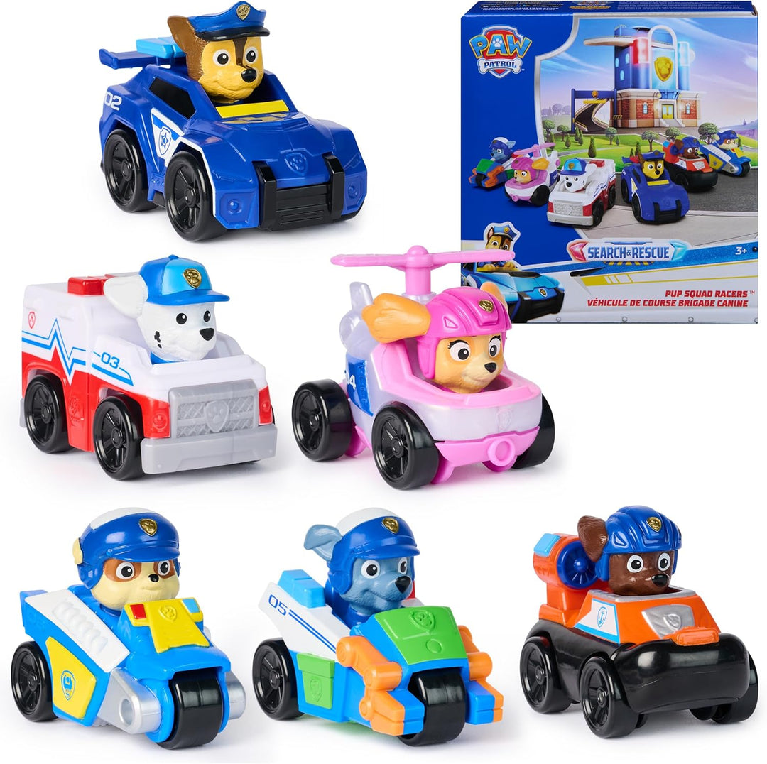 PAW Patrol Búsqueda y rescate, Pup Squad Racers, paquete de 6 vehíc...