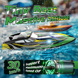 DEERC Barco RC de Alta Velocidad con Luces LED, 18.6 MPH Barco de C...