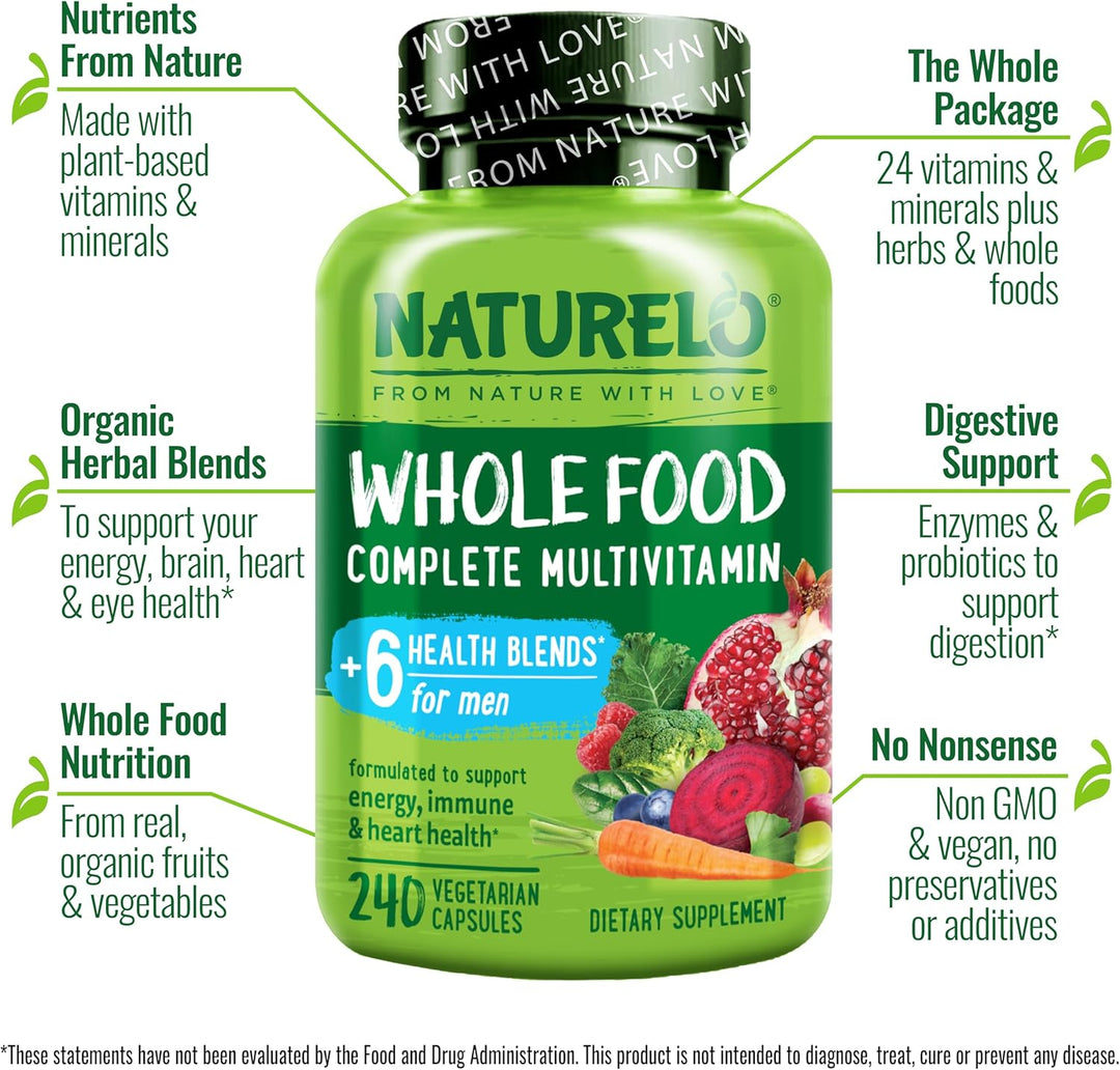 NATURELO Multivitaminas para hombres - Multivitaminas de alimentos...