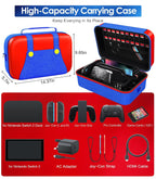 ivoler Maletín de Transporte y Almacenamiento para Nintendo Switch 2 2025 Todo en Uno Casos Rojo+Azul