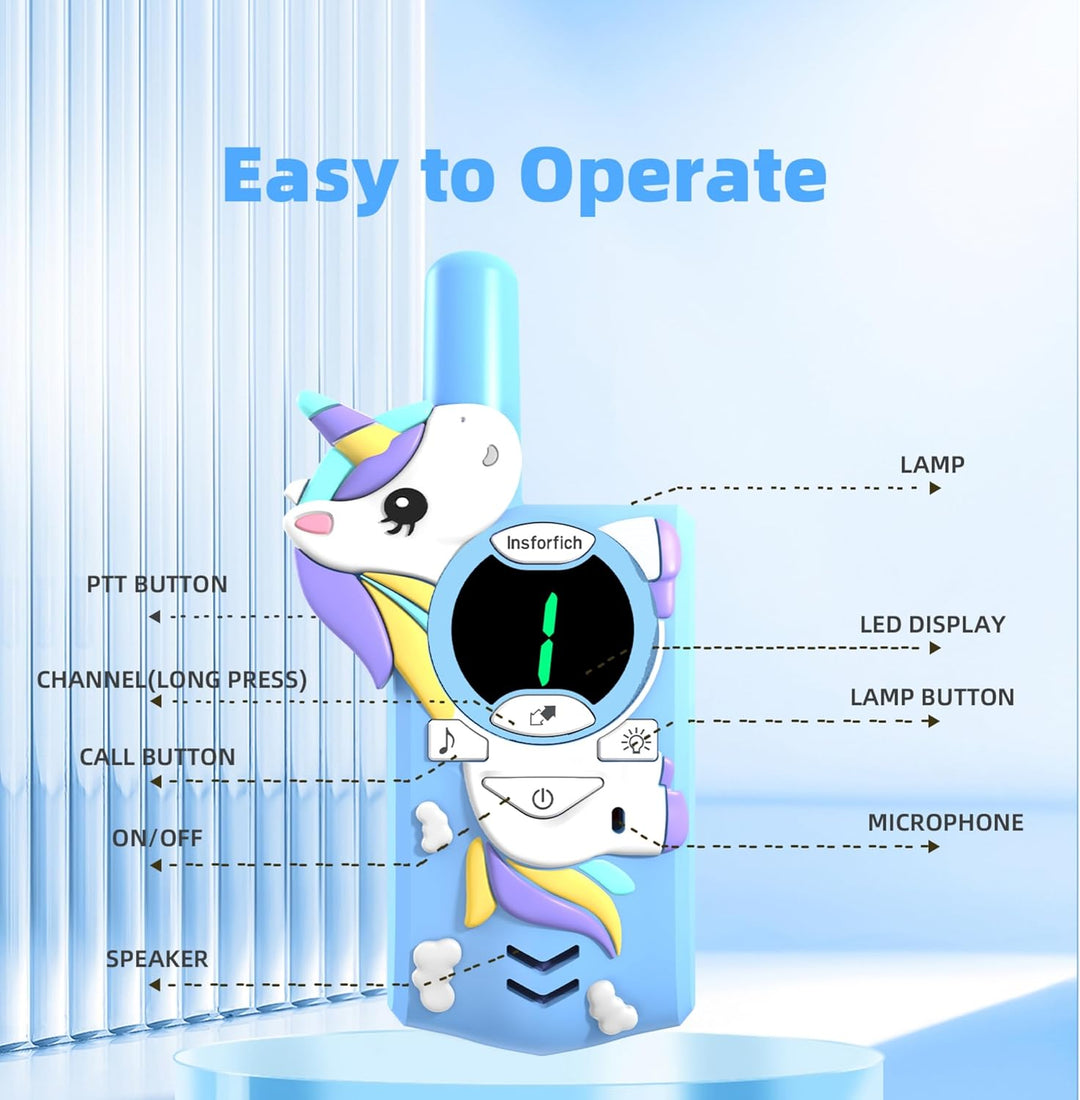 Walkie Talkies de unicornio para niños, juguetes de regalo para niñ...
