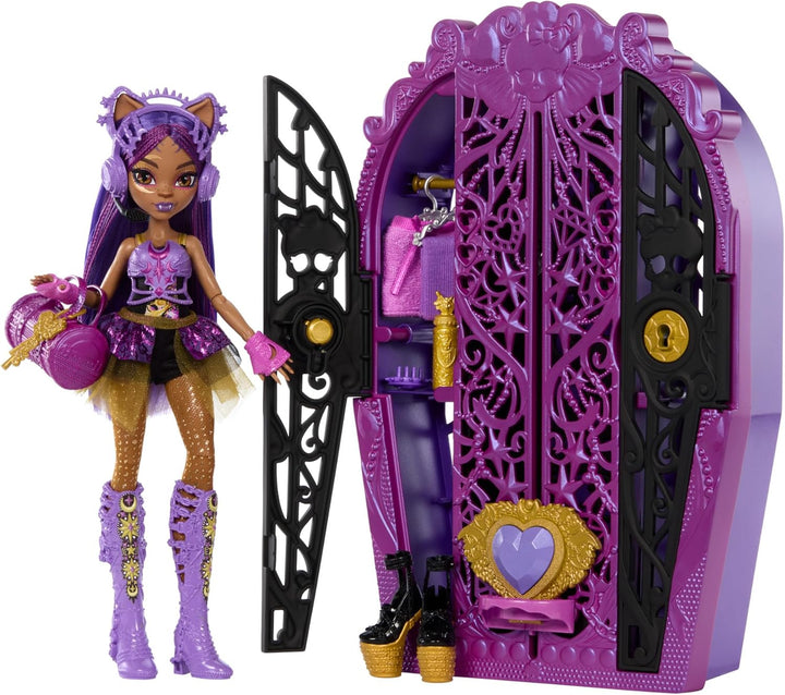 Monster High Skulltimate Secrets Clawdeen Wolf Muñeca con Guardarro...