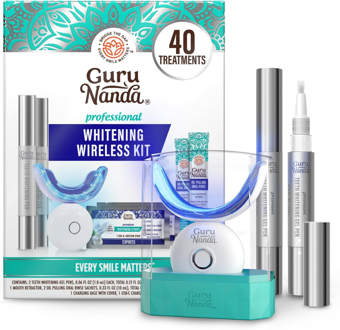 GuruNanda Kit inalámbrico profesional para blanquear los dientes co...