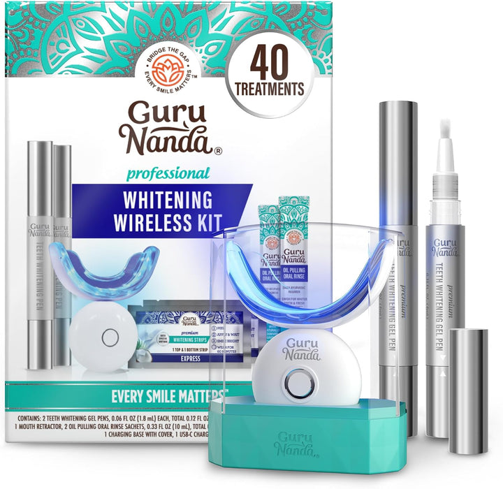 GuruNanda Kit inalámbrico profesional para blanquear los dientes co...