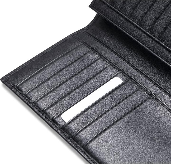 HISCOW Cartera larga plegable con 15 ranuras para tarjetas de crédi...