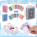 Zubebe Paquete de 144 barajas de cartas a granel, 12 colores, multicolor