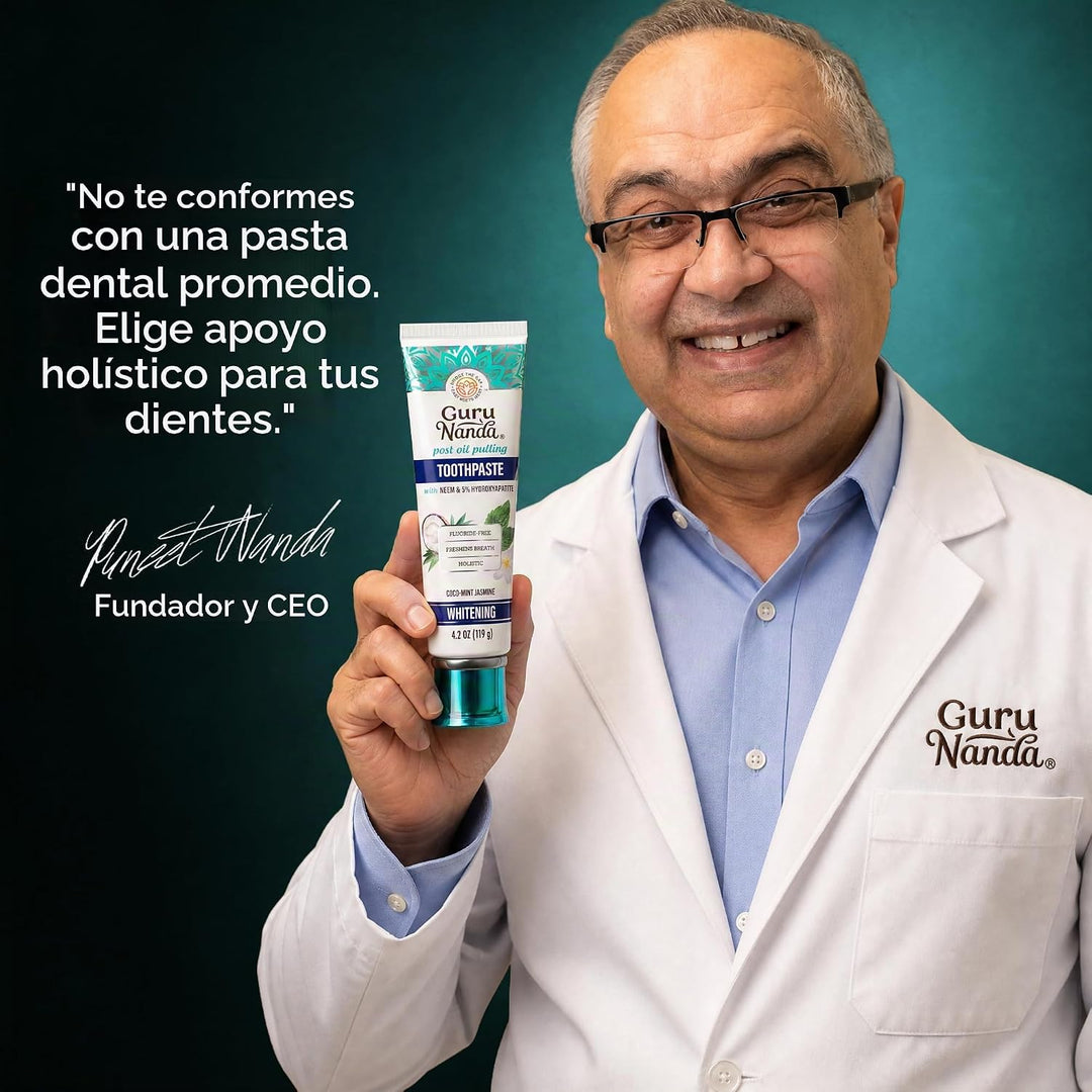 GuruNanda Pasta de dientes hidroxiapatita con neem, SLS y sin flúor...