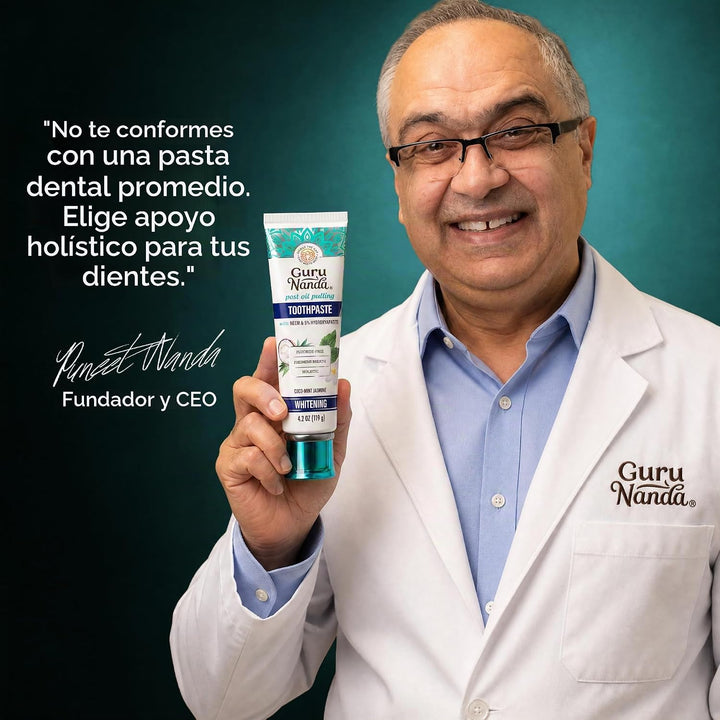 GuruNanda Pasta de dientes hidroxiapatita para blanquear con neem y...