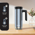 Contigo Superior 2.0 Tapa para Vaso de Viaje de Acero Inoxidable, Dark Ice, 20oz